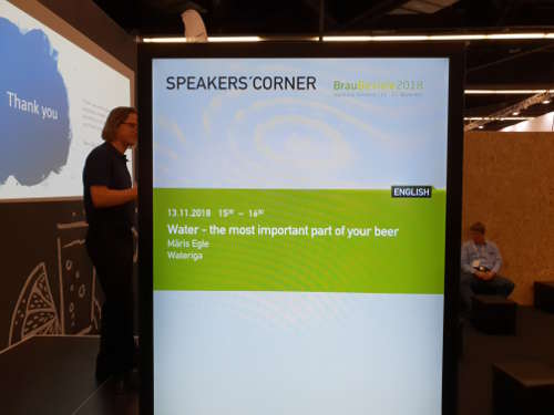 Speakers' Corner - talking about the importance of water in brewing Braubeviale